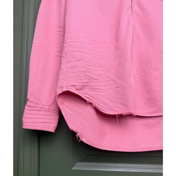 Frank & Eileen EILEEN Famous Denim Button-Up Long Sleeve Shirt Sunset Pink XXS - Picture 4 of 10